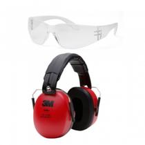Kit Proteção Epi Balistico Tiro Abafador e Oculos