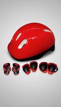 Kit Proteção Infantil Bike Skate Patins Vermelho 7 Peças Kit Proteção Infantil Bike Skate Patins Vermelho 7 Peças