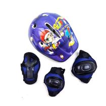 Kit Proteção Infantil Capacete Cotoveleira Joelheira E Luva