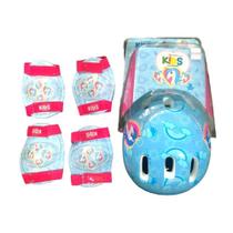 Kit proteção infantil capacete joelheira cutuvele. unicornio - ABSOLUTE Kit proteção infantil capacete joelheira cutuvele. unicornio - ABSOLUTE