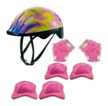 Kit Proteção Infantil Completo Com Capacete Zippy Toys-rosa