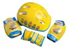 Kit Proteção Infantil Minions Capacete Cotoveleira Joelheira