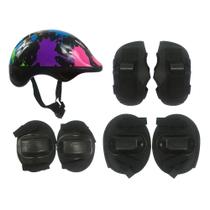 Kit Proteção Infantil Patins Skate Bicicleta Roller Colorido - Dm Toys