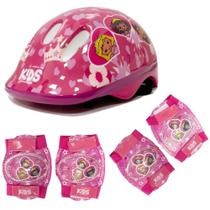 Kit Proteção Infantil Princesas Capacete (52-56cm) com Joelheira e Cotoveleira Rosa Kit Proteção Infantil Princesas Capacete (52-56cm) com Joelheira e Cotoveleira Rosa