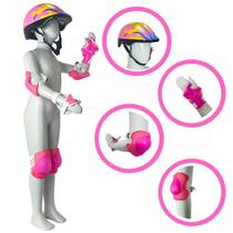 Kit Proteção Infantil Zippy Capacete Joelheiras Cotoveleiras Munhequeiras Várias Cores P/ Esportes Patins Skate Patinete
