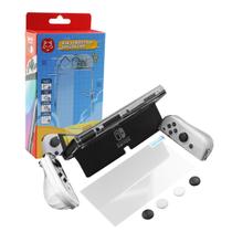 Kit Proteção Nintendo Switch Oled 8 em 1 Case Película Caps Protetor Kit Proteção Nintendo Switch Oled 8 em 1 Case Película Caps Protetor