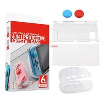 Kit Proteção Para Nintendo Switch 6 em 1 - Case Capa Película Grips Caps Crystal - TechBrasil