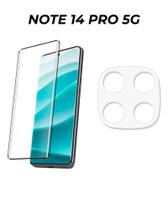 Kit Proteção Para Redmi Note 14 Pro 5G Pelicula 3D Vidro + Película Da Câmera Lente Temperado