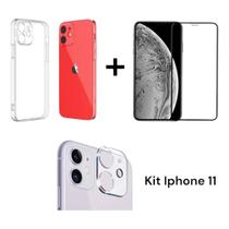 Kit Proteção Película Câmera + Capa Anti Impacto + Película De Vidro 3D para Iphone 11