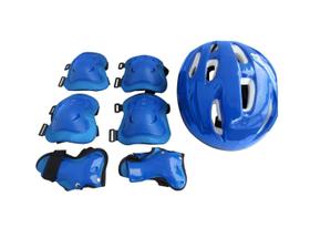 Kit Proteção Radical Infantil Completo Patins e Skate Tamanho M Azul Belfix