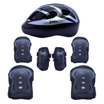 Kit Proteção Radical Infantil Completo Patins e Skate Tamanho M Preto Belfix