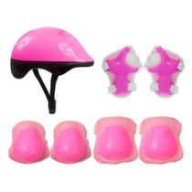 Kit Proteção Radical Plus Infantil rosa Segurança Dm Toys