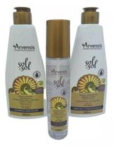 Kit Proteção Solar Dos Fios Sh +Masc + Spray Elixir Arvensis