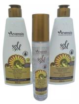 Kit Proteção Solar Dos Fios Shampoo +mascara + Spray Elixir Arvensis