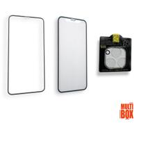 Kit Proteção Tela e Câmera: Película 3D Vidro + Película Cerâmica Fosca + Película Câmera P/ IPHONE 12 PRO MAX
