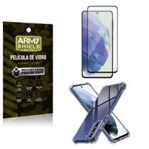 Kit Proteção Total Galaxy S21 FE com Capinha Anti Shock e Película de Vidro 3D ArmyShield