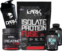 Kit Protein Fuse Cookies & Cream + 2x Bcaa + Creatina Fuse 300g + Coqueteleira Cavera Dark Lab