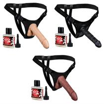 KIt Prótese Ejaculadora 16,4cm x 4cm + Slip Hot com escroto - Pau Brasil