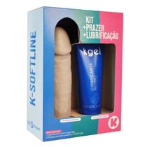 Kit Protese Peniana 15,5 cm + Lubrificante Intimo Neutro 80g - Portal do Prazer