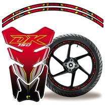 kit Protetor Adesivo Tanque E Aro Moto Haojue Dk 150 Vermelho kit Protetor Adesivo Tanque E Aro Moto Haojue Dk 150 Vermelho