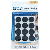 Kit Protetor Anti-Impacto Redondo Feltro 20mm Preto 5 Cartelas (120 UN) - TEK BOND Kit Protetor Anti-Impacto Redondo Feltro 20mm Preto 5 Cartelas (120 UN) - TEK BOND