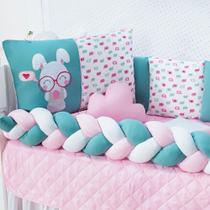 Kit Protetor Berço Completo Americano Safari Almofadas 100% Algodão