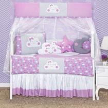 Kit Protetor Berço Lua Nova Almofadas e Protetores 8 Peças Lilás Kit Protetor Berço Lua Nova Almofadas e Protetores 8 Peças Lilás