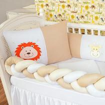 Kit Protetor Berço Padrão Americano Selva Safari Leão 6 Pçs Kit Protetor Berço Padrão Americano Selva Safari Leão 6 Pçs