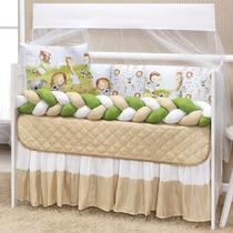 Kit Protetor Berço Trança Completo Futebol Safari Verde 10 peças Kit Protetor Berço Trança Completo Futebol Safari Verde 10 peças