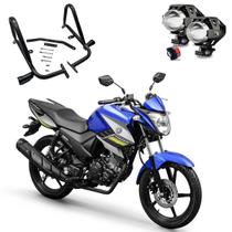 Kit Protetor Carenagem + Par Farol Milha U5 Fazer 150 2013 2014 2015 2016 2017 2018 2019 2020 2021