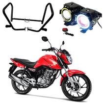 Kit Protetor Carenagem + U7 Angel Eye Honda CG 160 Fan 2016 2017 2018 2019 2020 2021 2022