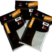 Kit Protetor Cartas 300 Sleeve Padrão Gold Grande 80x120mm
