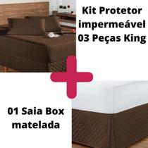 Kit Protetor Colchão King + 2 Capa Travesseiro Impermeável +