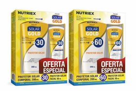 Kit Protetor Corporal 200ml e Protetor Facial 50ml Solar Gold Nutriex Kit Protetor Corporal 200ml e Protetor Facial 50ml Solar Gold Nutriex