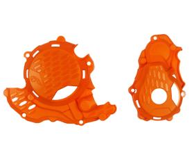 Kit protetor das tampas do motor amx ktm exc 250 17/22 - exc 300 17/19 - husq tc 250 17/22 te 300 17/22