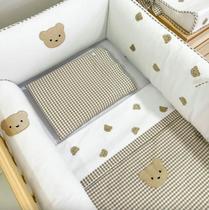 Kit Protetor de Berço 4 Peças Bordado Mini Ursinhos