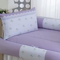 Kit Protetor De Berço Americano Menina 9 Peças Kit Protetor De Berço Americano Menina 9 Peças