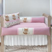 Kit Protetor De Berço Americano Menina 9 Peças