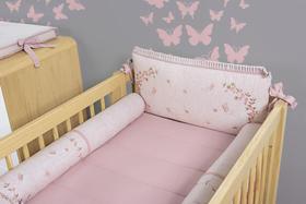 Kit Protetor de Berço Menina Florata Cheirinho de Neném - 09 peças Kit Berço Exclusivo Florata Dani