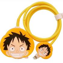 Kit Protetor De Cabo Usb Capa Carregador Celular One Piece Kit Protetor De Cabo Usb Capa Carregador Celular One Piece