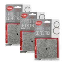 Kit Protetor de Cadeira Móveis Feltro Quadrado Adesivo Clink 24 Peças