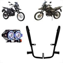 Kit Protetor de Carenagem + Farol de Milha U7 Angel Eye Azul Shineray SHI 175 EFI Kit Protetor de Carenagem + Farol de Milha U7 Angel Eye Azul Shineray SHI 175 EFI