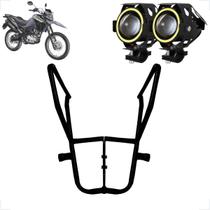 Kit Protetor de Carenagem + Par Farol de Milha U7 Mini Angel Eye Bros 125/150/160 2016 até 2025 Kit Protetor de Carenagem + Par Farol de Milha U7 Mini Angel Eye Bros 125/150/160 2016 até 2025