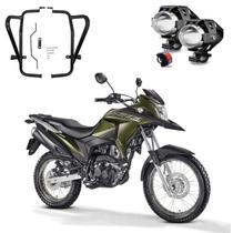 Kit Protetor de Carenagem + Par Farol Milha U5 XRE 190 2016 2017 2018 2019 2020 2021