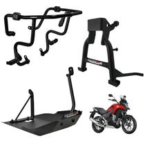 Kit Protetor de Carenagem + Protetor de Carter + Cavalete Central Modelo Coyote - CB 500 X até 2019 - Honda