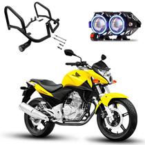 Kit Protetor de Carenagem + U7 Angel Eye Azul CB 300 2009 2010 2011 2012 2013 2014 2015