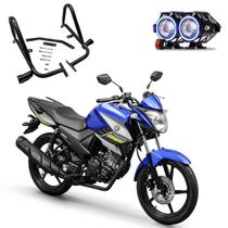 Kit Protetor de Carenagem + U7 Angel Eye Azul Fazer 150 2013 2014 2015 2016 2017 2018 2019 2020 2021