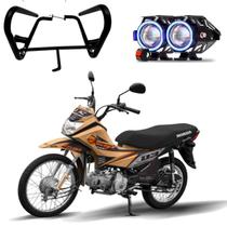 Kit Protetor de Carenagem + U7 Angel Eye Azul Pop 110 2009 2010 2011 2012 2013 2014 2015 até 2022