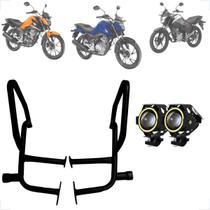 Kit Protetor de Carenagem + U7 Angel Eye Branco Moto Titan/Fan/Start 160 2025