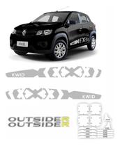 Kit Protetor De Maçaneta + Faixa Lateral Kwid Outsider Cinza